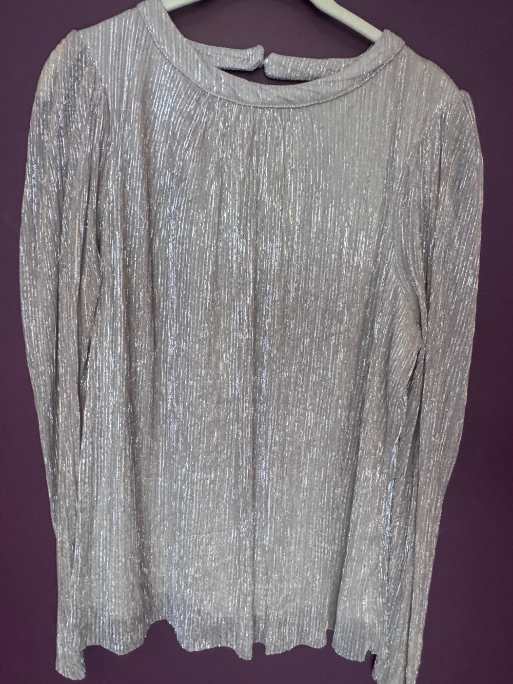 Cece Metallic Long Sleeve Blouse